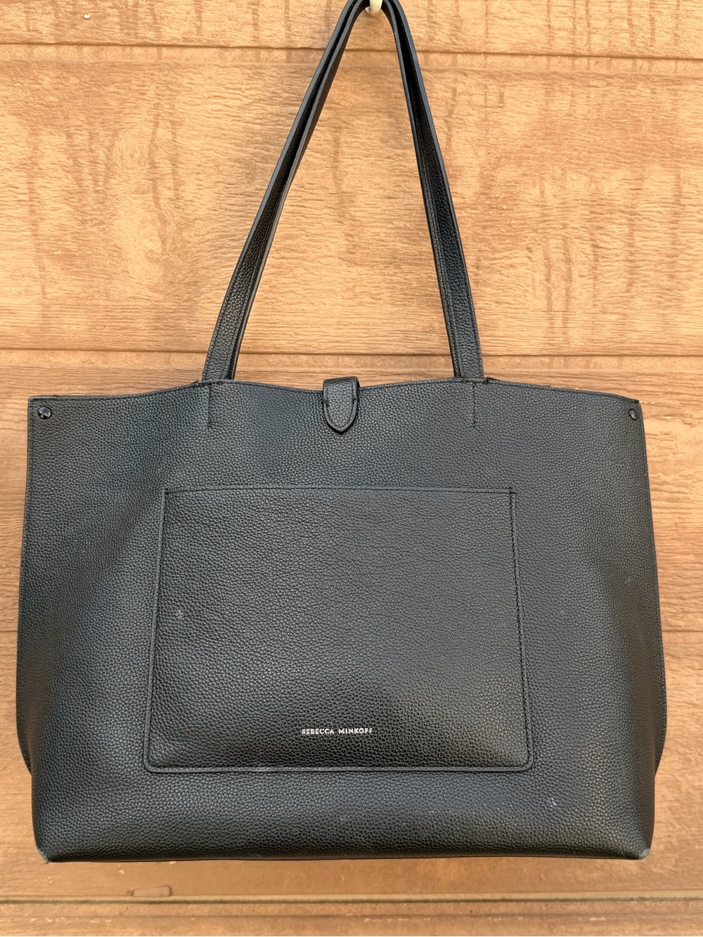Rebecca Minkoff black pebbled leather large Megan tote bag - Picture 2 of 15